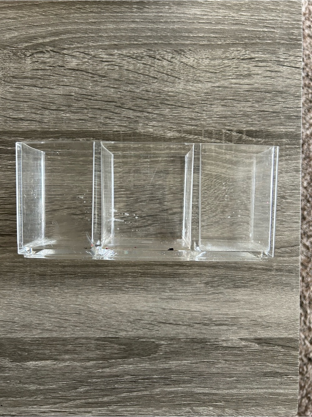Clear Acrylic 3-Compartment Organizer